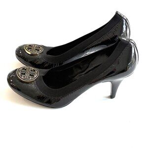 Tory Burch Black Patent Leather Pump Shoes Size 8M Classic Preppy Chic